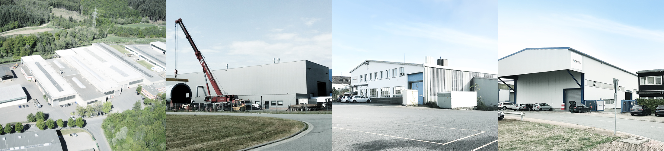 Eine Collage mit Bildern des Firmengebäudes von InProCoat.